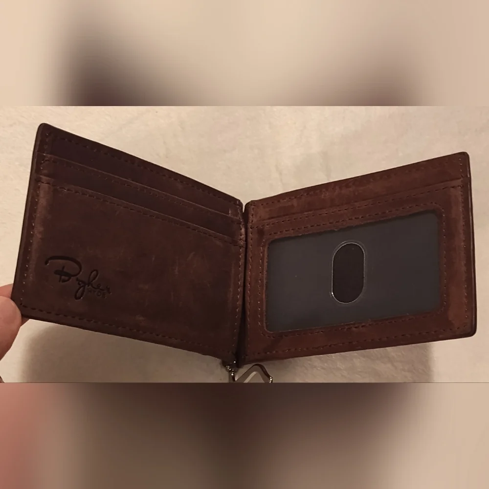 Brown Leather Money Clip Wallet